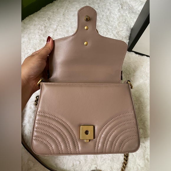Gucci GG Marmont Dusty Pink Mini Top Handle Bag 🩷 - Picture 10 of 16